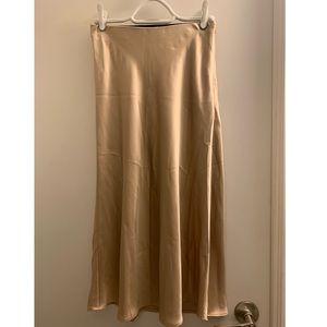 Gold satin skirt
